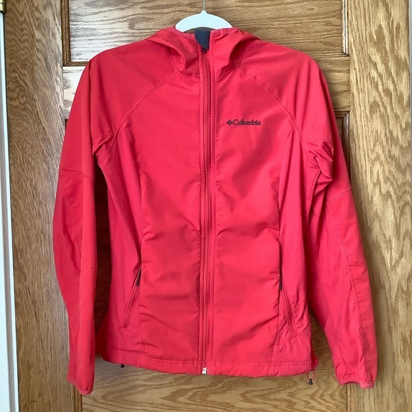 COLUMBIA Sweet As Softshell Coral Hooded Jacket Size S - Picture 2 of 16